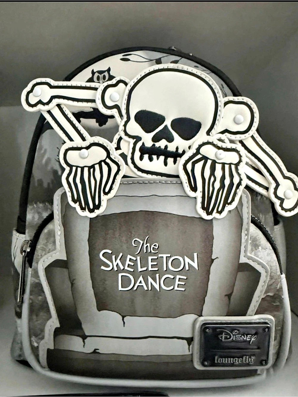 Disney The Skeleton Dance Skeleton Dance Backpack Gray & Black